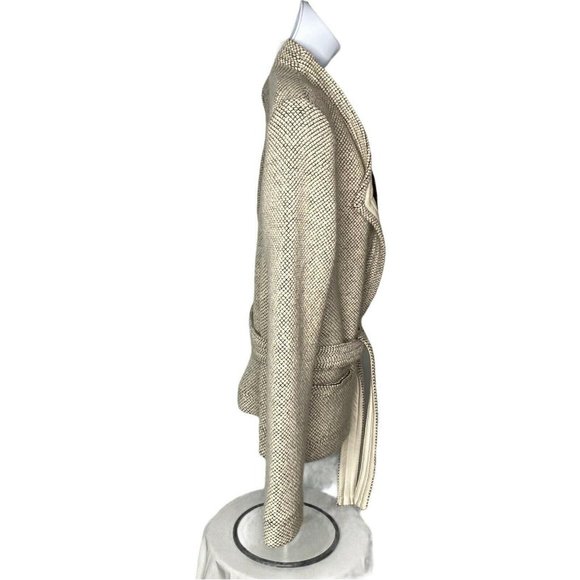 IRO Paris Sz 8 Wool Blend Leather Trim Cream Black - Picture 9 of 10